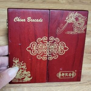 China Brocade Red Wooden Box